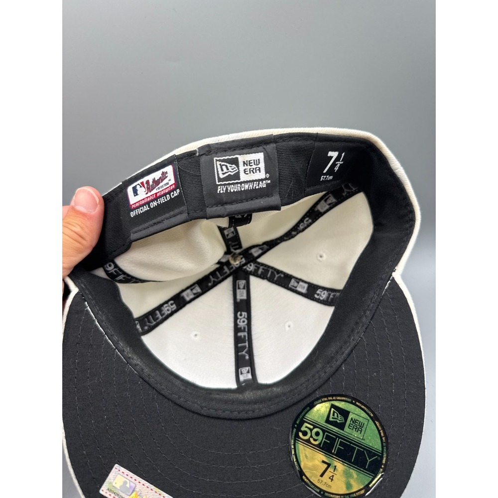 New Era 59FIFTY MLB Authentic Umpire On Field Blank White Fitted Hat 7 1/4 Cap - Picture 9 of 9